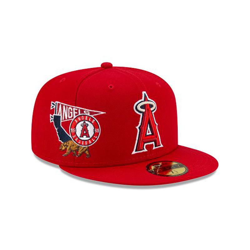 MLB Los Angeles Angels City Patch 59Fifty Fitted (GNU3904) - Red New Era Caps